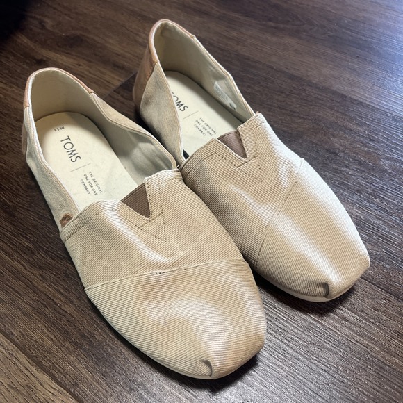 Toms Men's Alpargata Casual Slip-On Flat Loafers 10012611 Beige/Brown  Size 11 - Picture 1 of 7